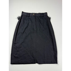 Francine Browner Fringe Skirt High Waist Vintage‎ Career Black Size 9/10